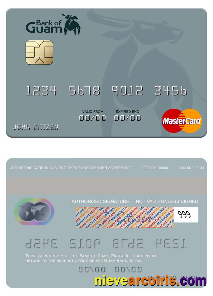 Palau Bank of Guam mastercard